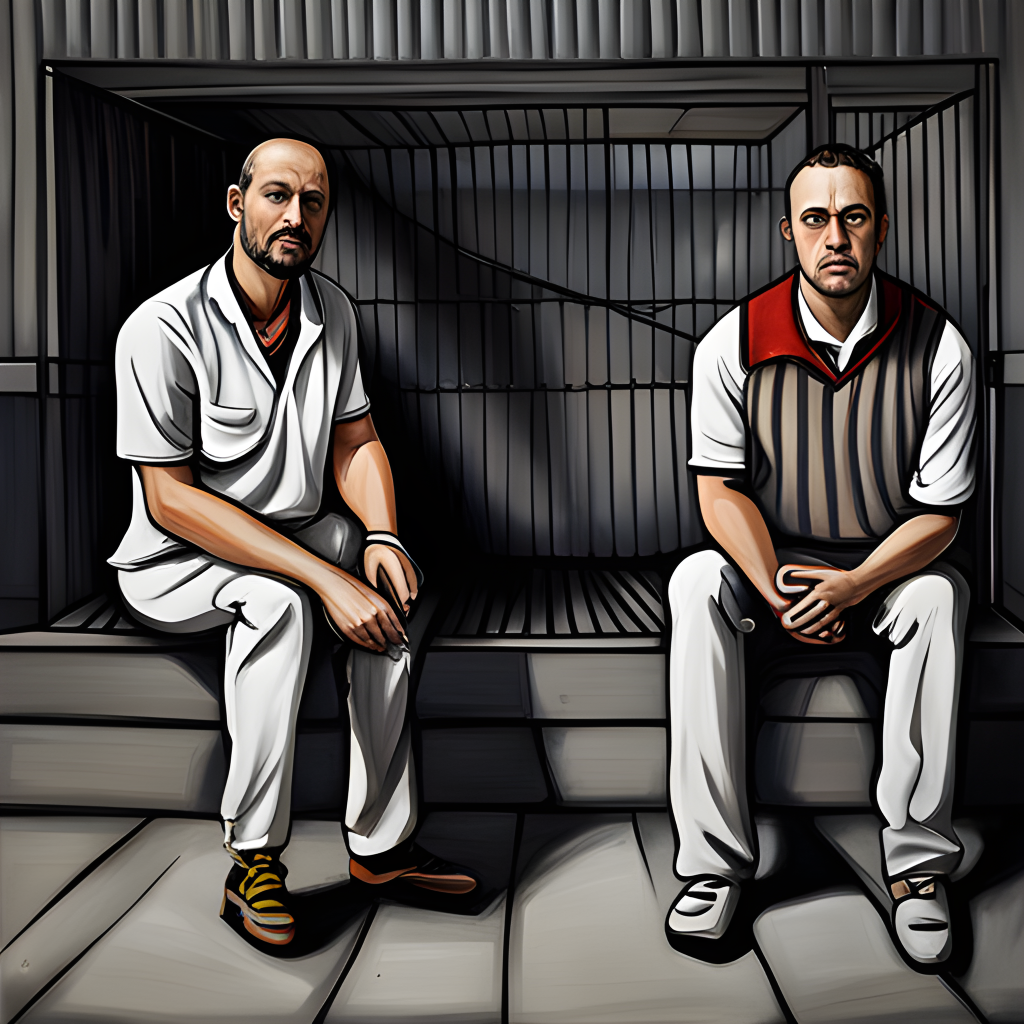 An Ai Generated Painting Of Andrew & Tristan Tate In Jail.
